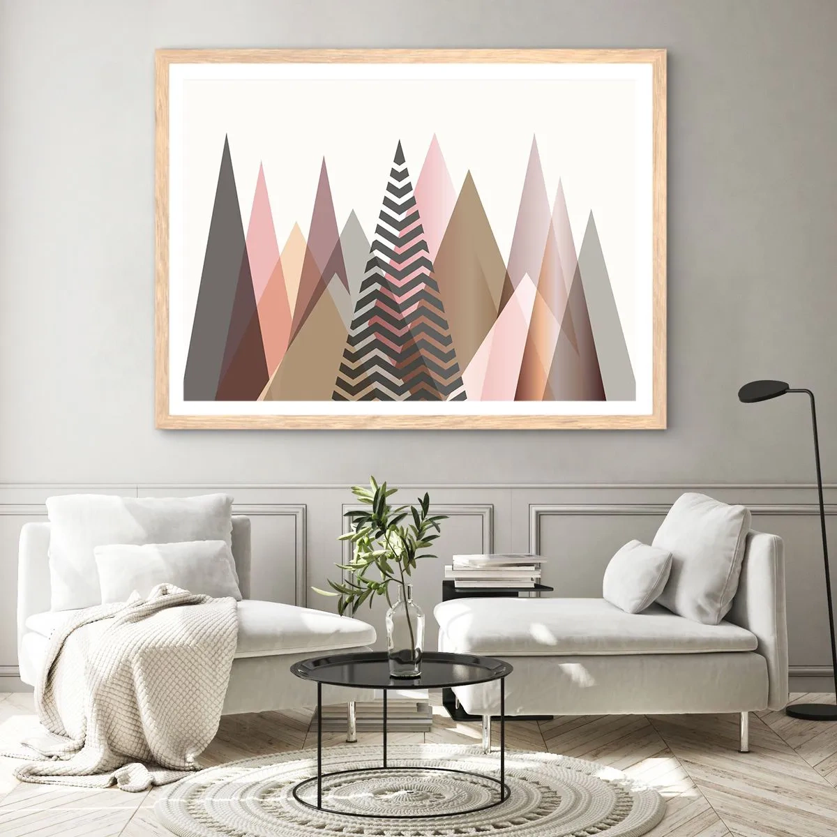 Plagát v ráme zo svetlého duba - Pyramidálny pohľad - 50x40 cm