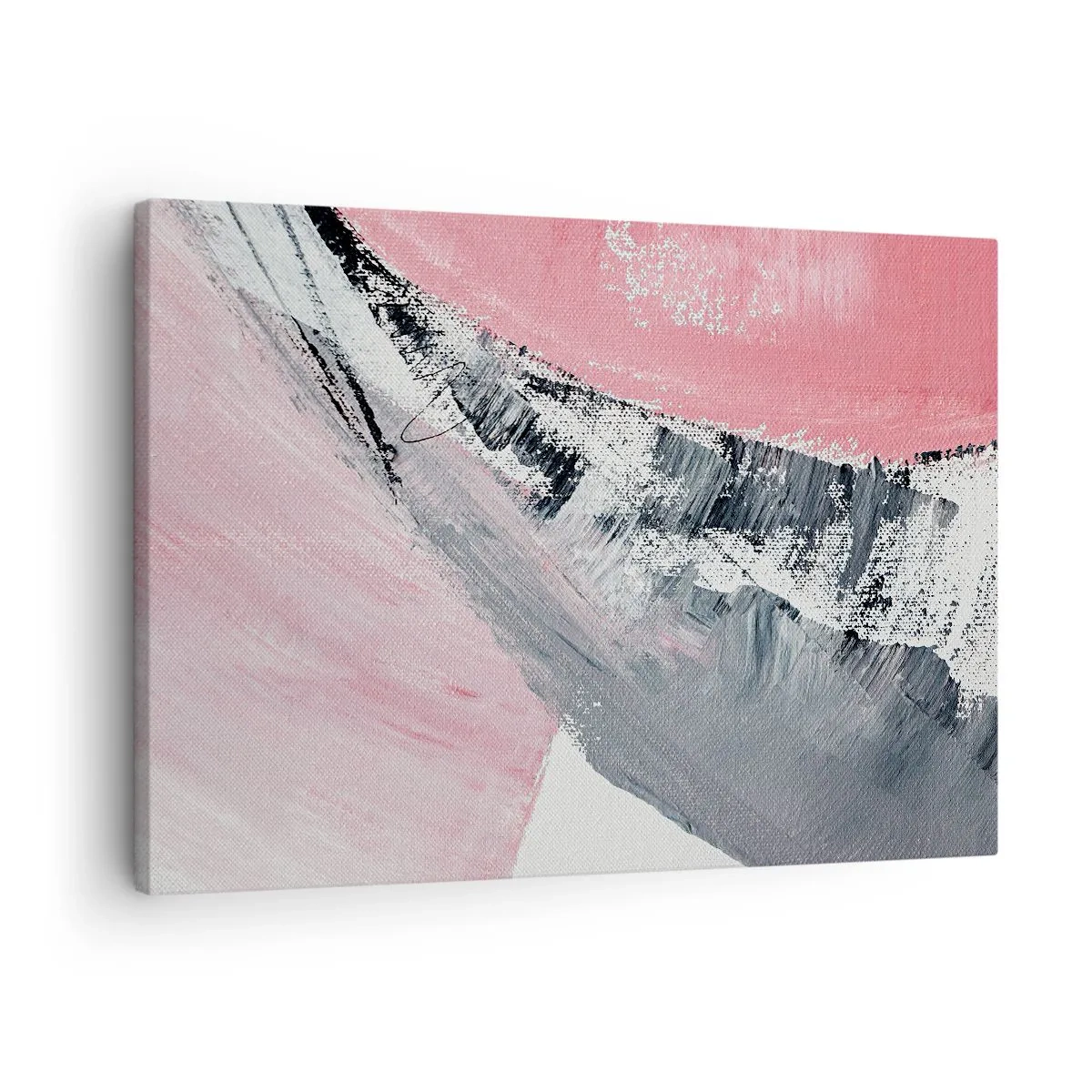 Obraz na plátne - Abstraktná kompozícia v odtieňoch ružovej a sivej. - 70x50cm - Zladená kompozícia - Moderná nástenná dekorácia do obývacej izby a spálne ARTTOR