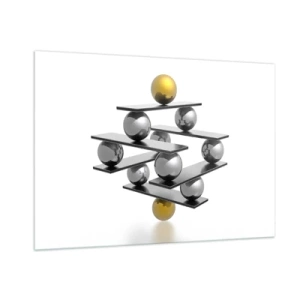 Obraz na skle - Zlato-strieborná rovnováha - 100x70 cm