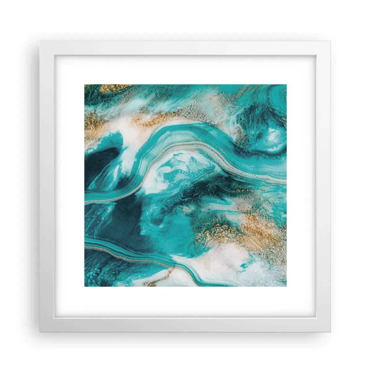 Plagát v bielom ráme - Rieka zlata - 30x30 cm