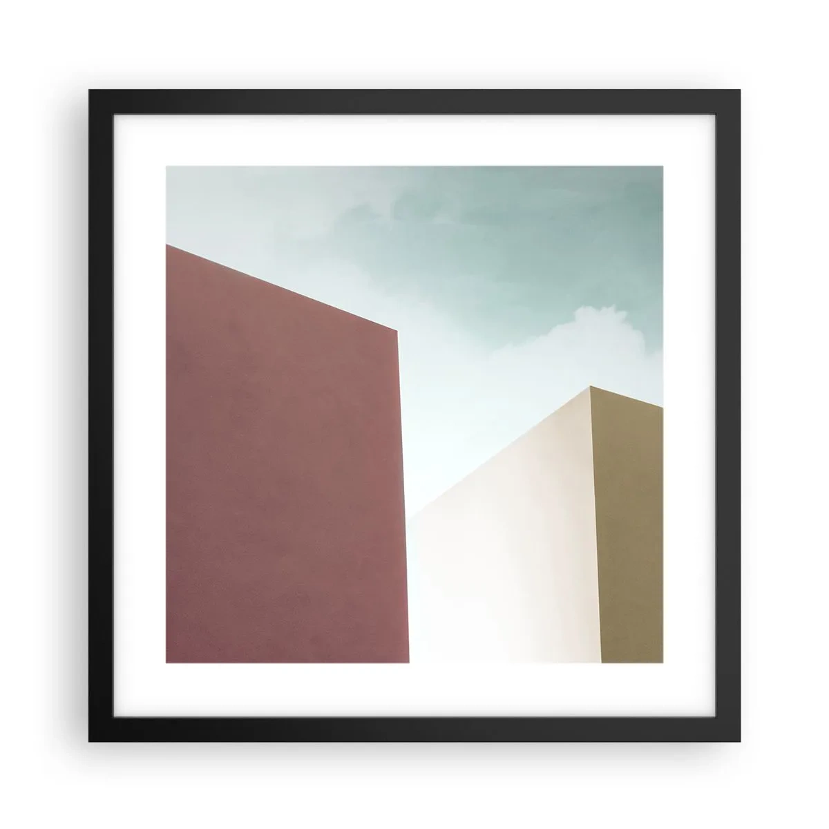 Plagát v čiernom ráme - Geometria slnečného leta - 40x40 cm