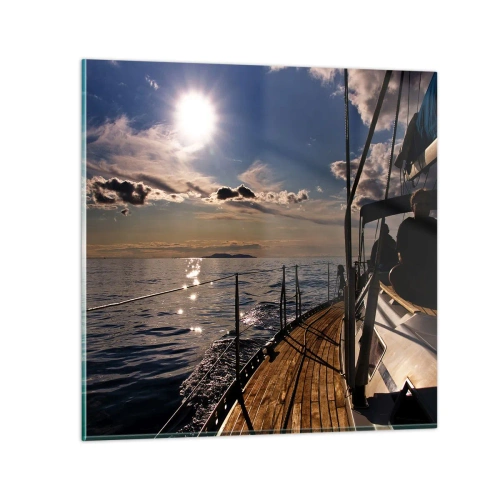 Obraz na skle - Plavba smerom k slnku - 30x30 cm