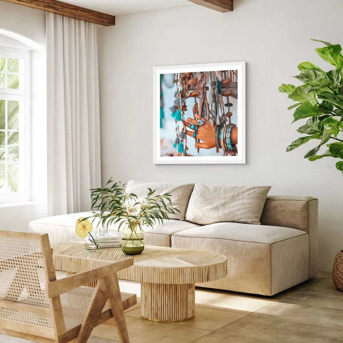 Plagát v bielom ráme - Miestne poklady - 50x50 cm