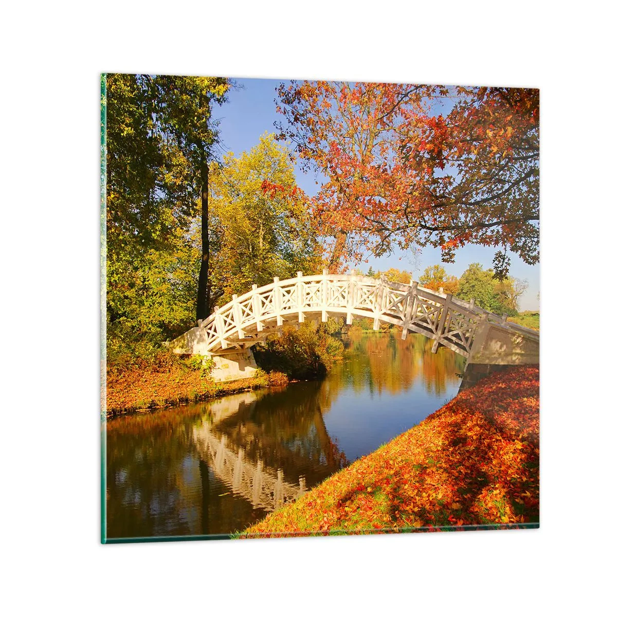 Obraz na skle - Na bielom mostíku vzdychov - 40x40 cm