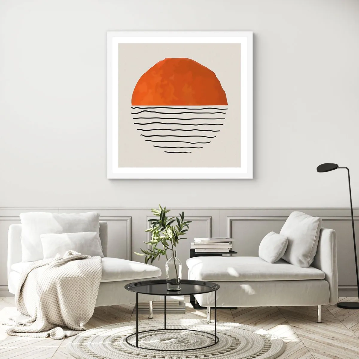 Plagát v bielom ráme - V japonskej atmosfére - 30x30 cm