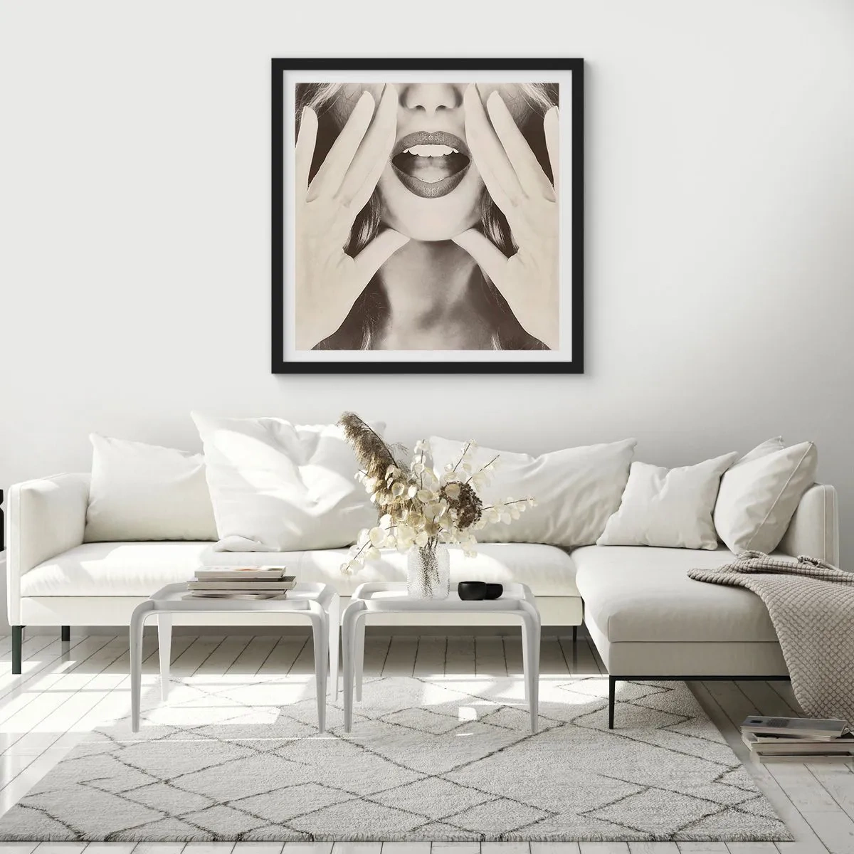 Plagát v čiernom ráme - Už idem! - 30x30 cm