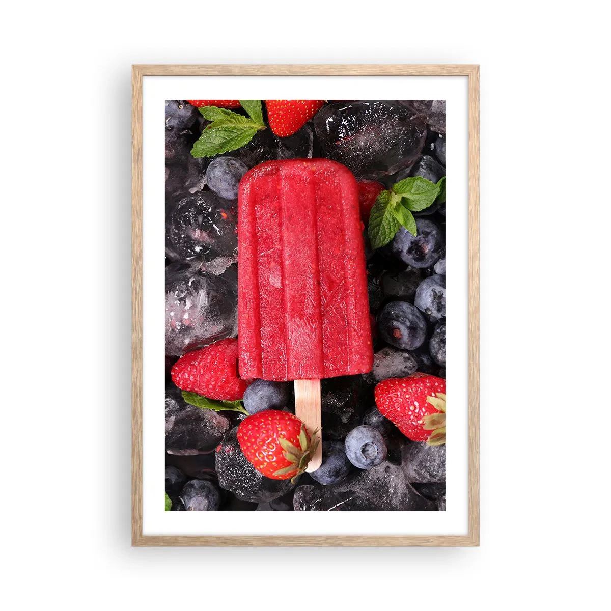 Plagát v ráme zo svetlého duba - Chuť horúceho leta - 50x70 cm