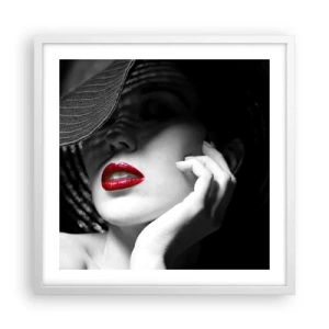 Plagát v bielom ráme - Štúdia v šarlátovej - 50x50 cm