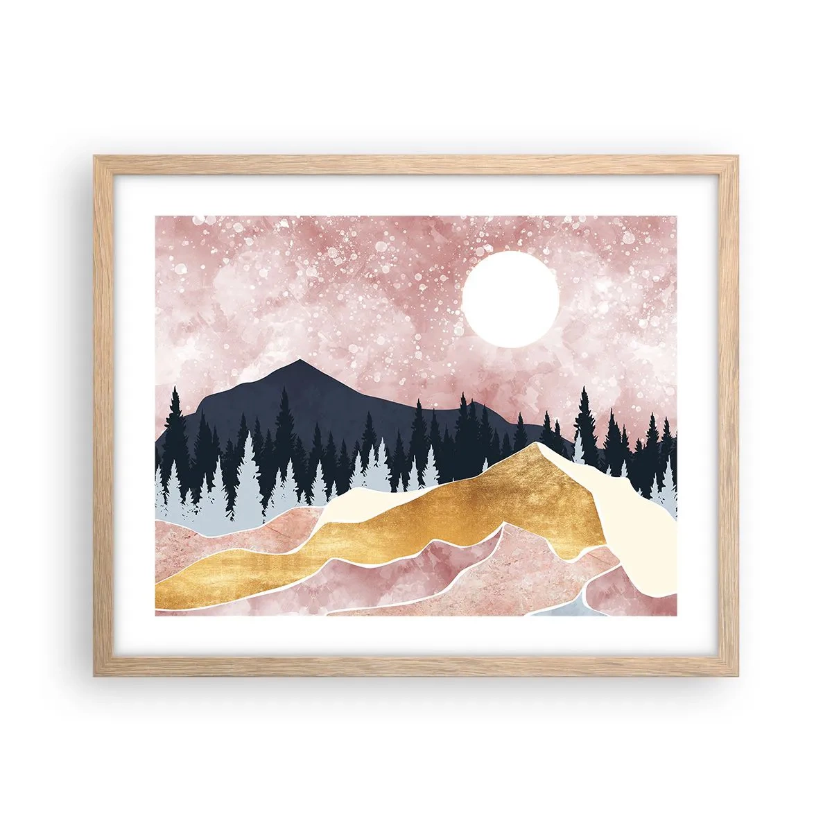 Plagát v ráme zo svetlého duba - Nočná hliadka - 50x40 cm