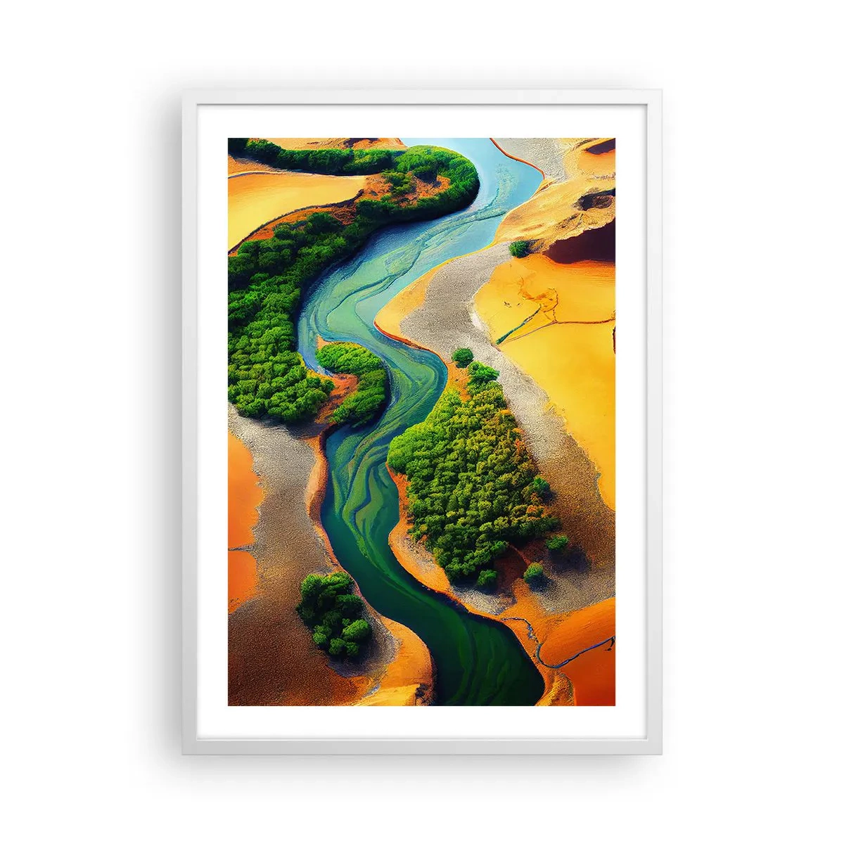 Plagát v bielom ráme - Životodarná rieka - 50x70 cm