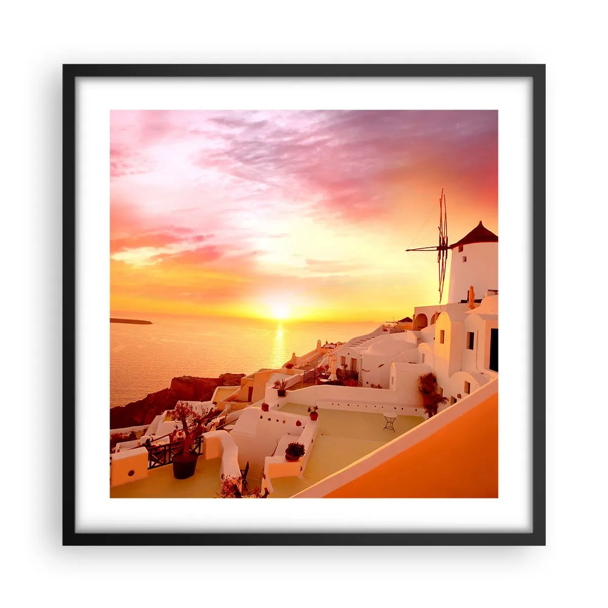 Plagát v čiernom ráme - Rozplynúť sa v bielej a zlatej - 50x50 cm