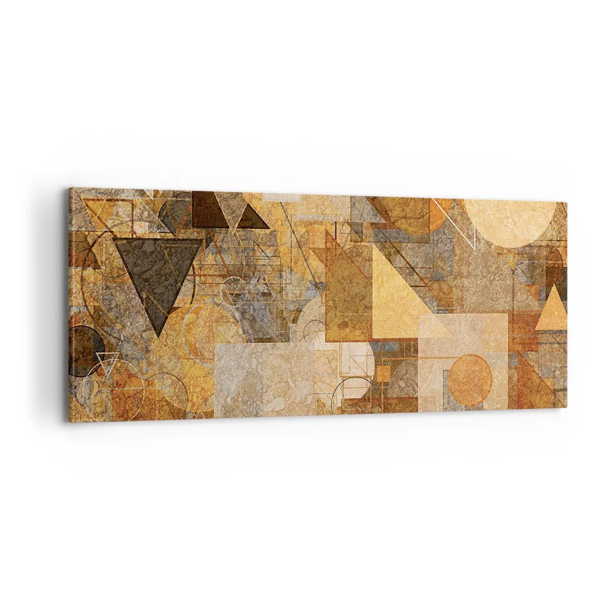 Obraz na plátne - Kubistické bronzové štúdium - 100x40 cm
