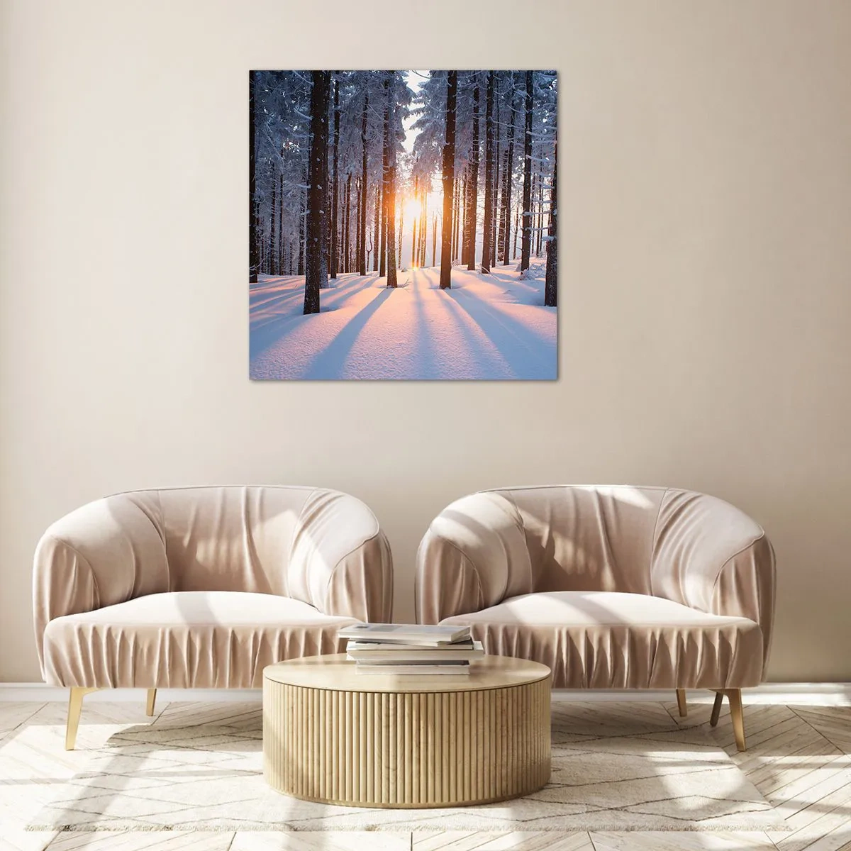 Obraz na skle - Jasne čierne na bielom - 70x70 cm