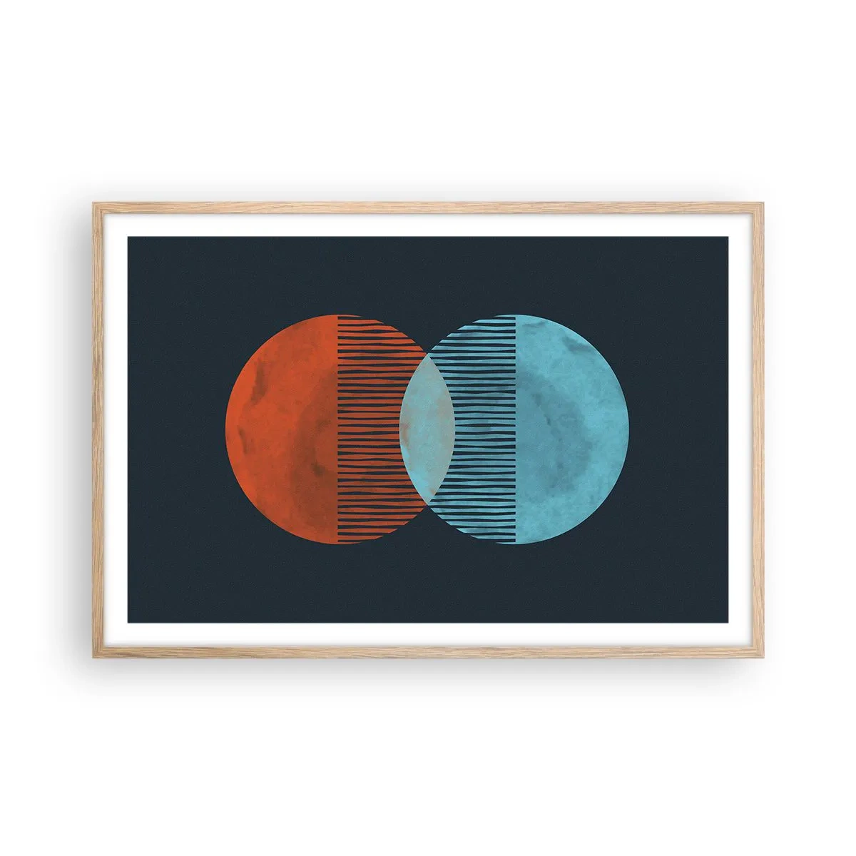 Plagát v ráme zo svetlého duba - Astronomická fantázia - 91x61 cm