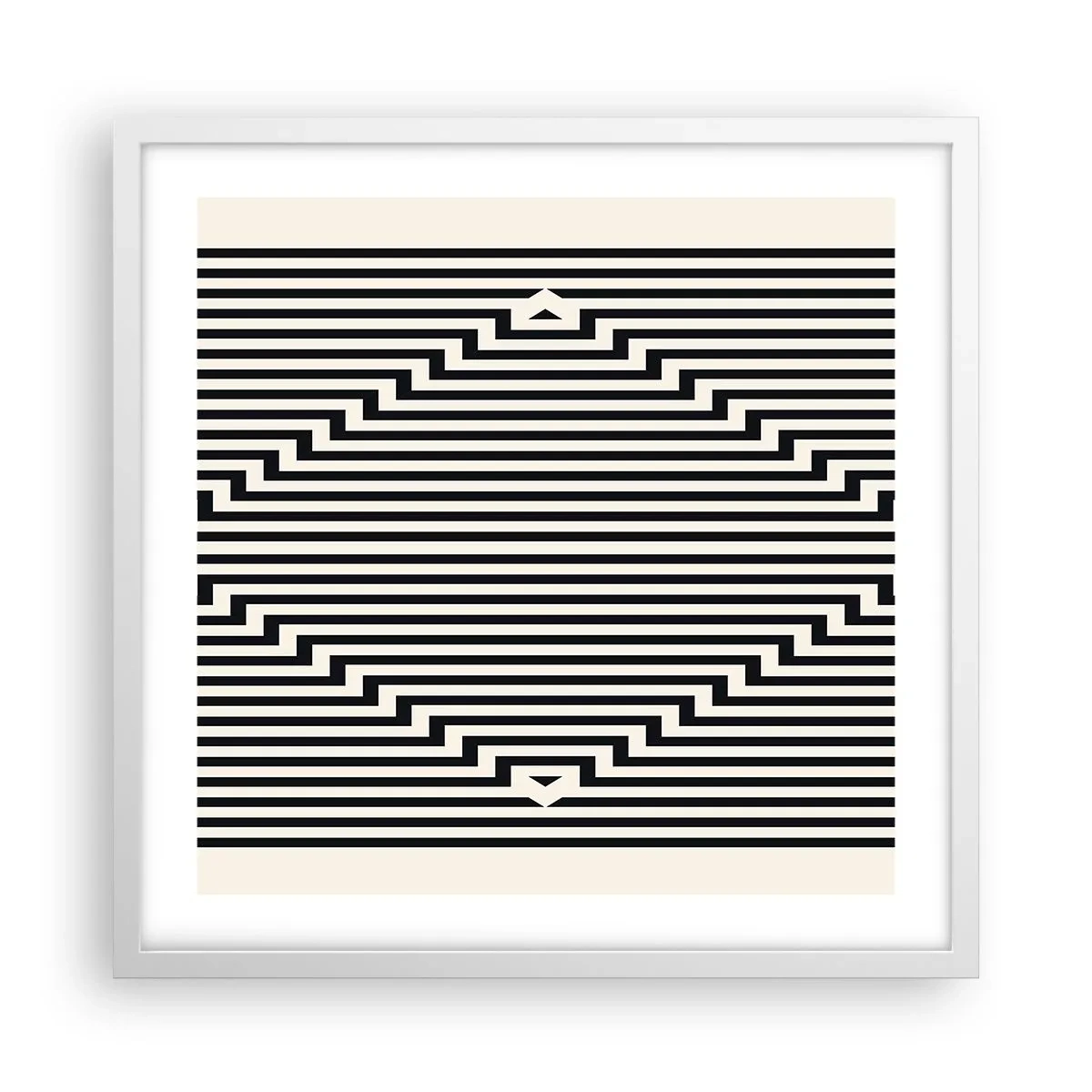 Plagát v bielom ráme - Geometrická ilúzia - 50x50 cm