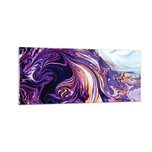 Obraz na skle - Záhyb priestoru vo fialovej - 100x40 cm