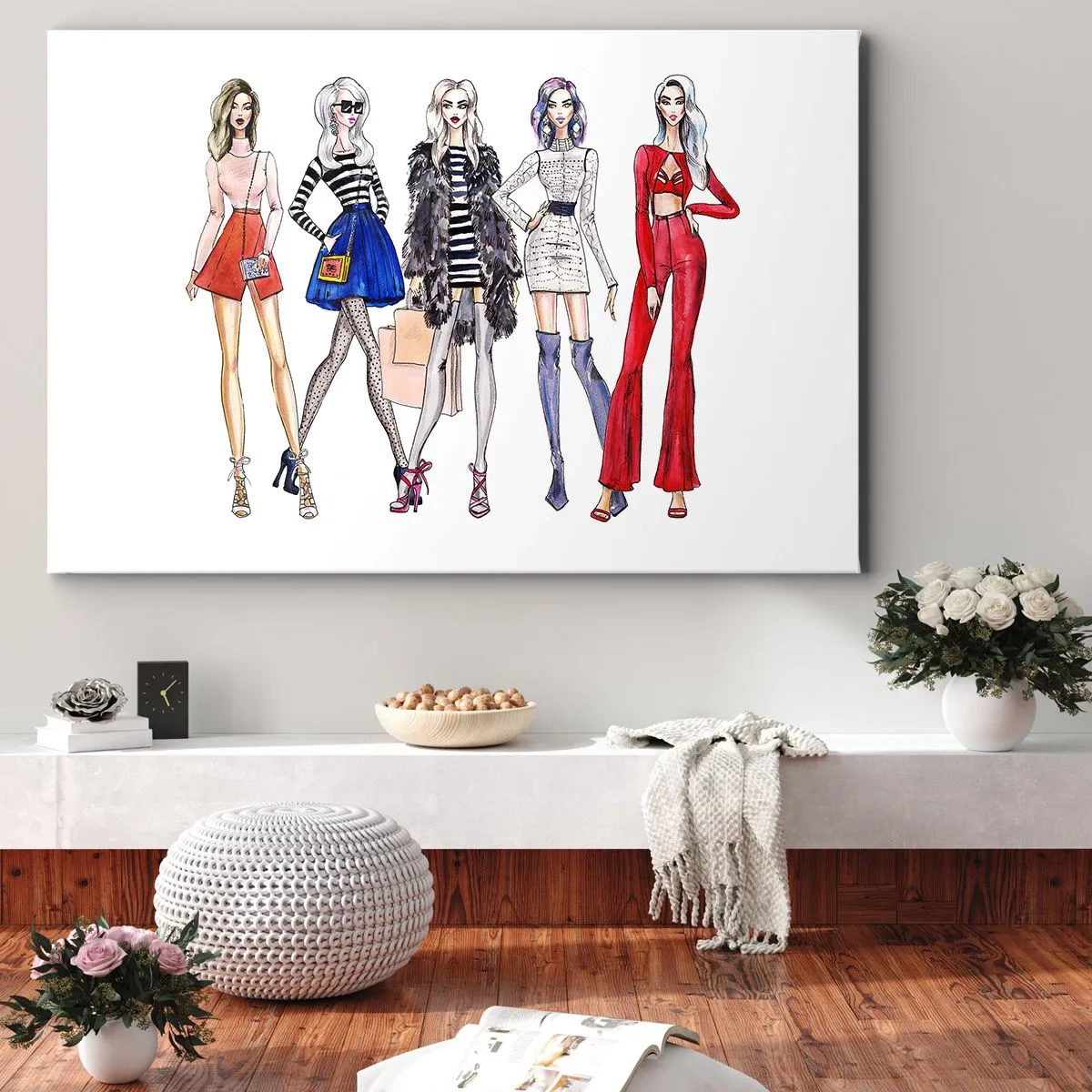 Obraz na plátne - Štýlové ilustrácie módnych siluet - 70x50cm - Every week Fashion Week - Moderná nástenná dekorácia do obývacej izby a spálne ARTTOR