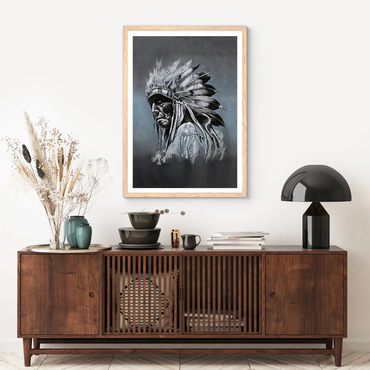 Plagát v ráme zo svetlého duba - Návrat k základom - 70x100 cm