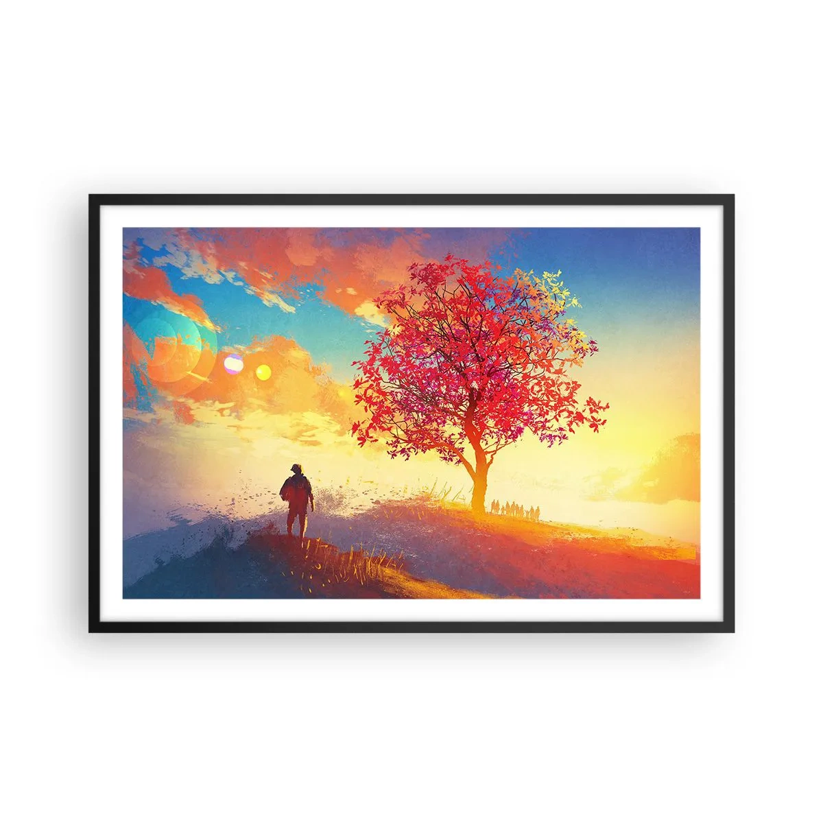 Plagát v čiernom ráme - Pútnik pri cieli - 91x61 cm