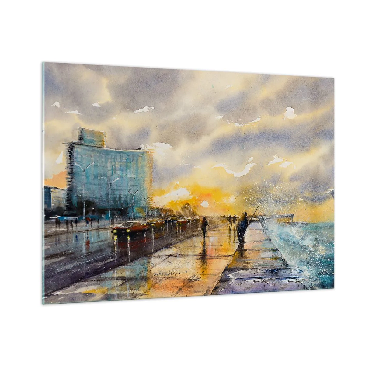 Obraz na skle - Život na pobreží - 100x70 cm