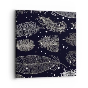 Obraz na plátne - Čipka s perím - 30x30 cm