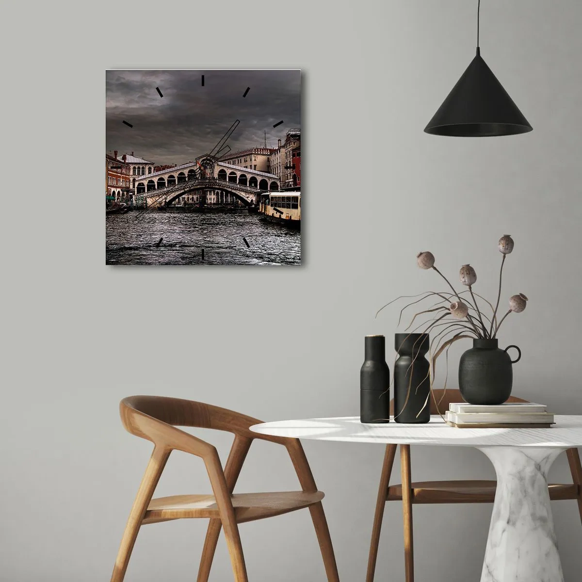 Nástenné hodiny - Sľub benátskeho večera - 30x30 cm