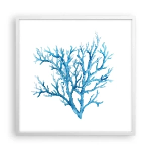 Plagát v bielom ráme - Morský filigrán - 60x60 cm