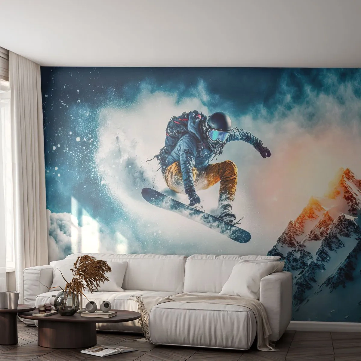 Fototapeta Premium Sand - Extrémne emócie - Snowboarding, Šport, Zima - 500x350 cm