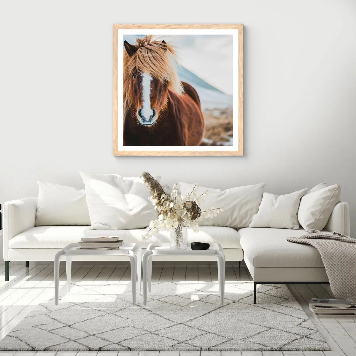 Plagát v ráme zo svetlého duba - Cítiš slobodu? - 50x50 cm