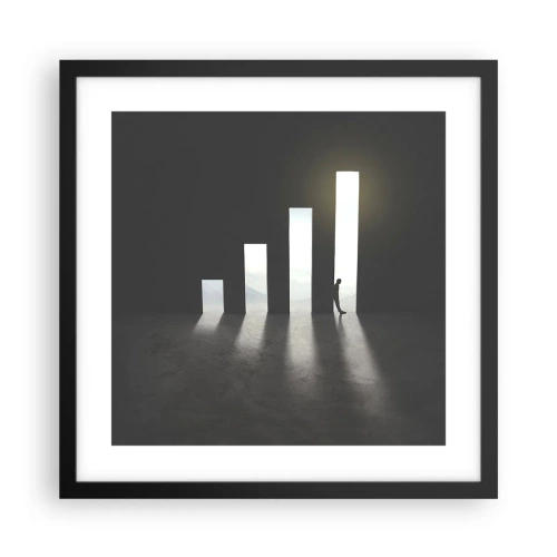 Plagát v čiernom ráme - Úspech – impresia - 40x40 cm