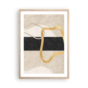 Plagát v ráme zo svetlého duba - Tvary v slučke - 50x70 cm