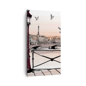 Obraz na plátne - Nad strechami Paríža - 45x80 cm
