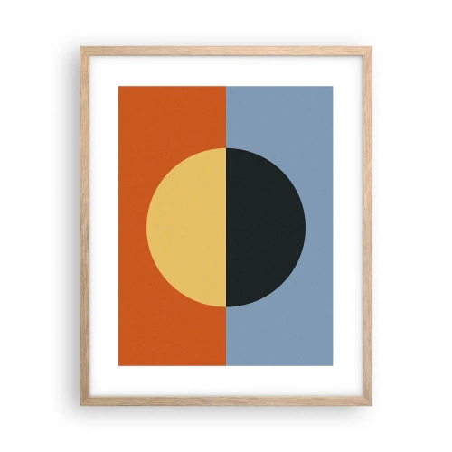 Plagát v ráme zo svetlého duba - Kompozícia tepla a chladu - 40x50 cm