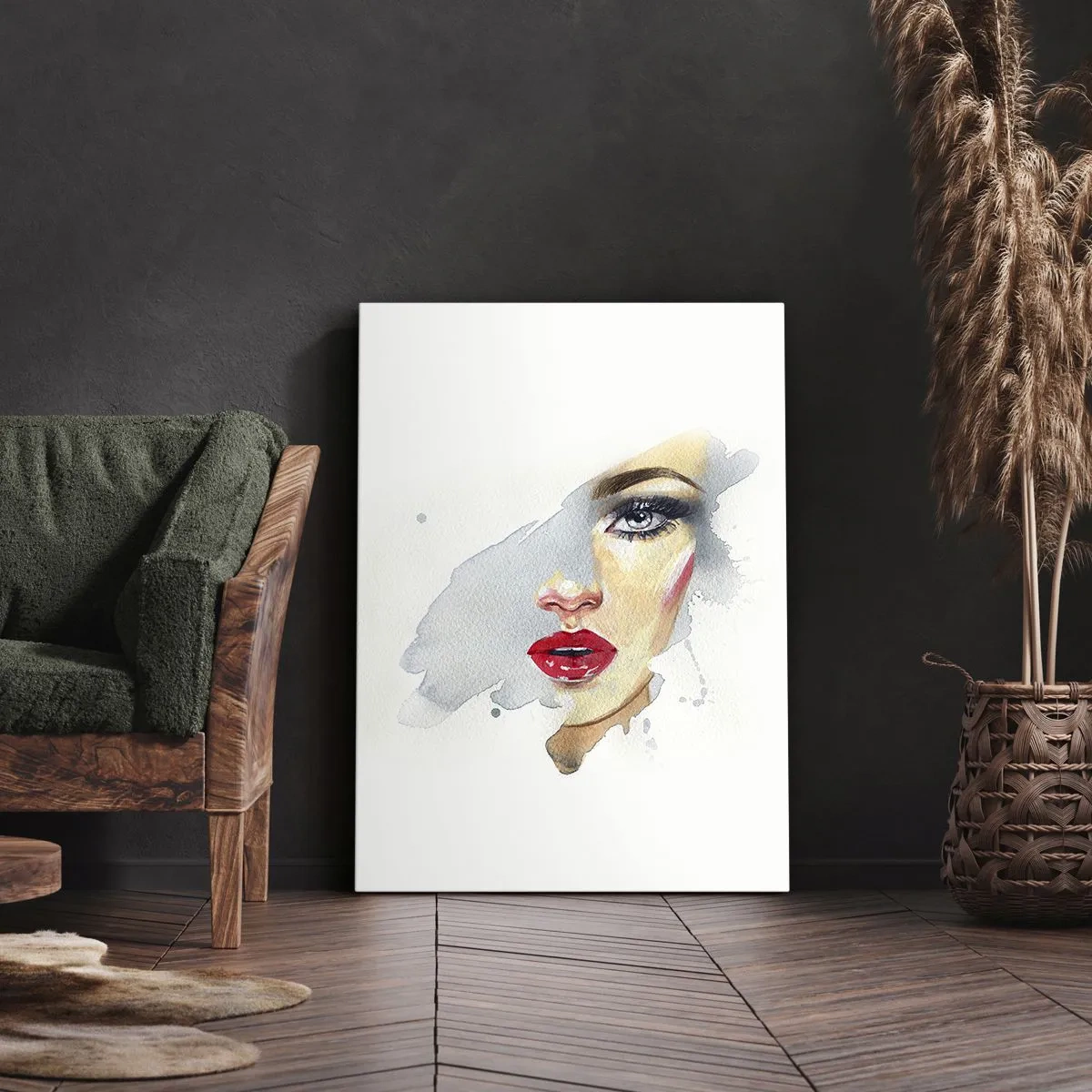 Obraz na plátne - Odraz v kvapke vody - 45x80 cm