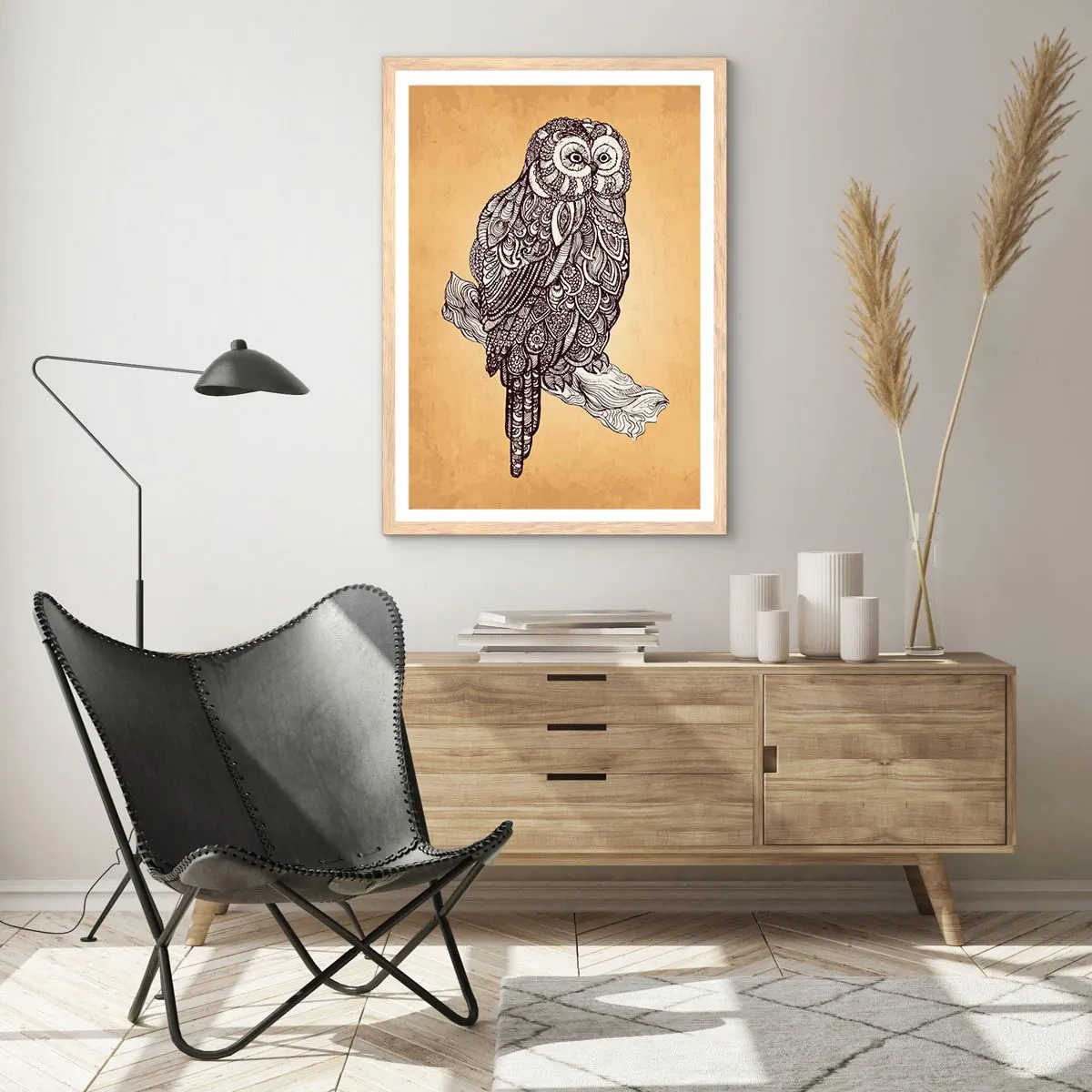 Plagát v ráme zo svetlého duba - Majstrovské ornamenty múdrosti - 61x91 cm