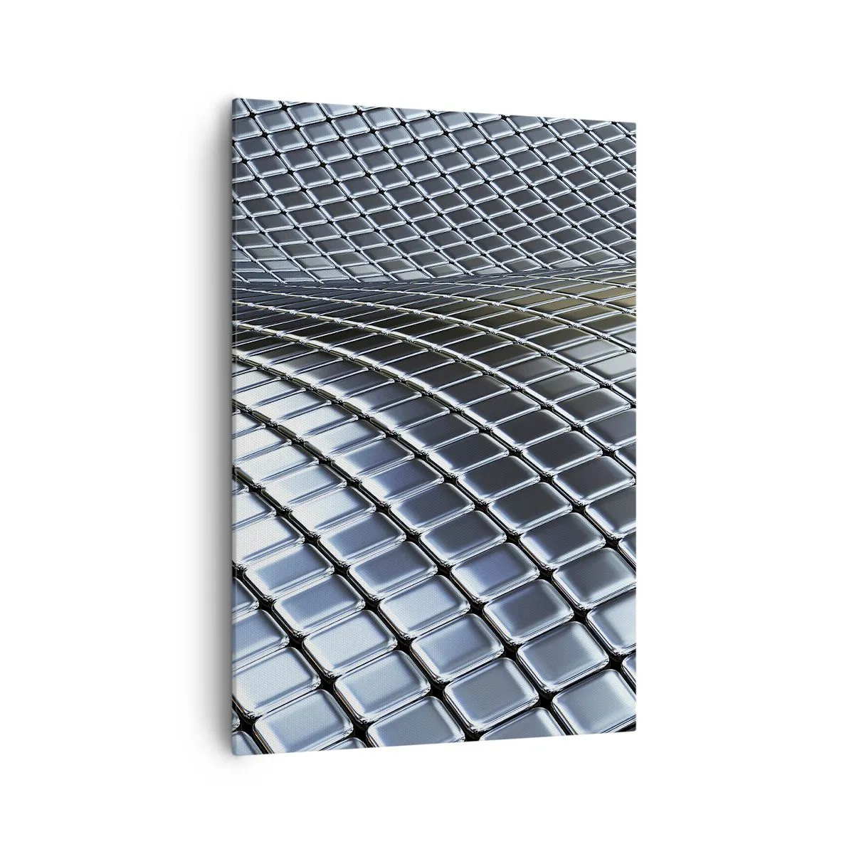 Obraz na plátne - Kovová strieborná vlna - 70x100 cm