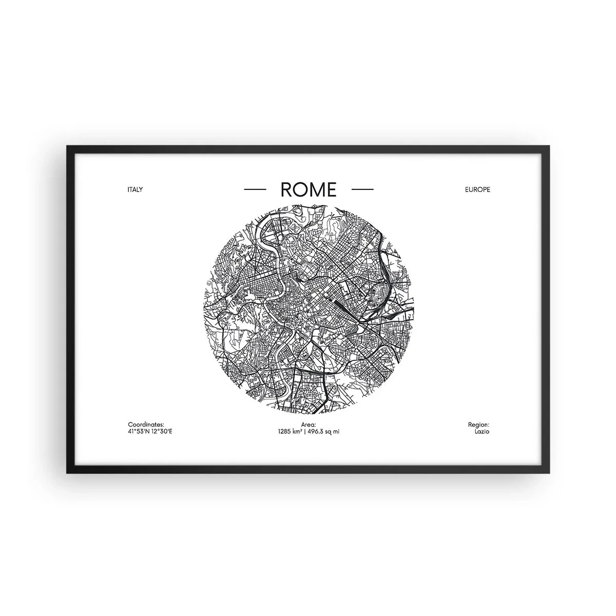 Plagát v čiernom ráme - Anatómia Ríma - 91x61 cm