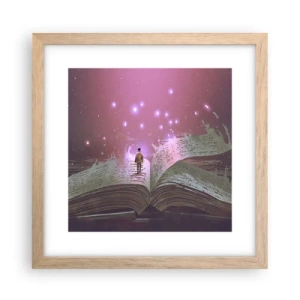 Plagát v ráme zo svetlého duba - Pozvánka do iného sveta - prečítaj! - 30x30 cm