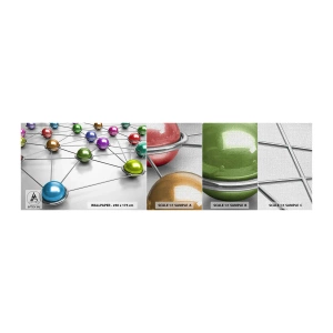 Vzorka fototapety Premium Canvas - Vesmírna pavučina - Abstrakcia, Kovové gule, 3D - 100x30 cm