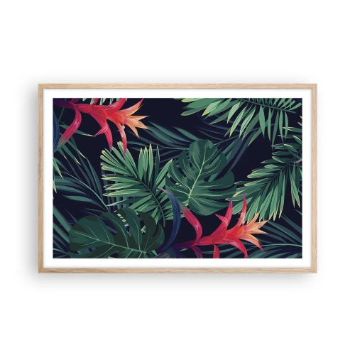 Plagát v ráme zo svetlého duba - Vzplanúť v zelenom - 91x61 cm