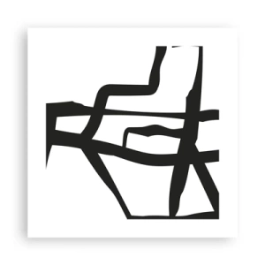 Plagát - Čiernobiela konštrukcia - 40x40 cm