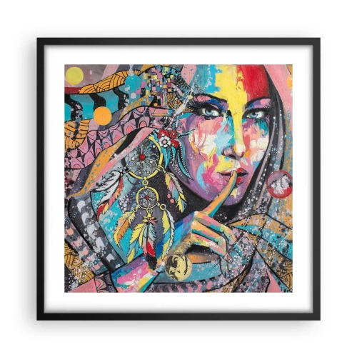 Plagát v čiernom ráme - Mlč, než pochopíš - 50x50 cm