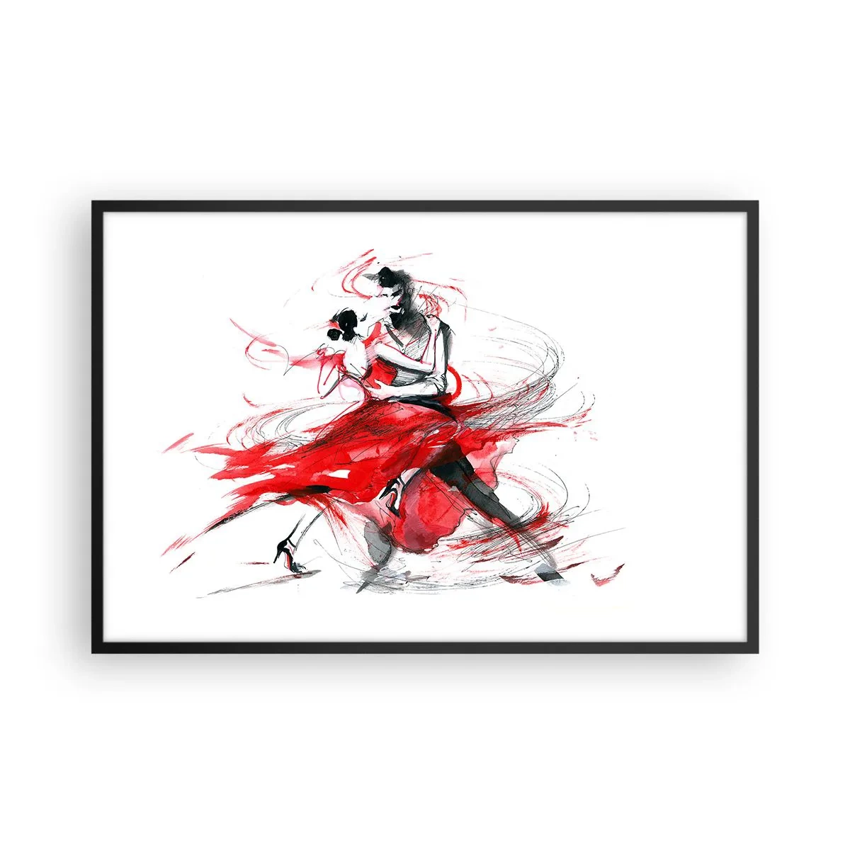 Plagát v čiernom ráme - Tango - rytmus náruživosťou - 91x61 cm