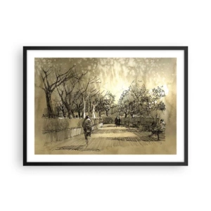 Plagát v čiernom ráme - Pierkom zastavený okamih - 70x50 cm