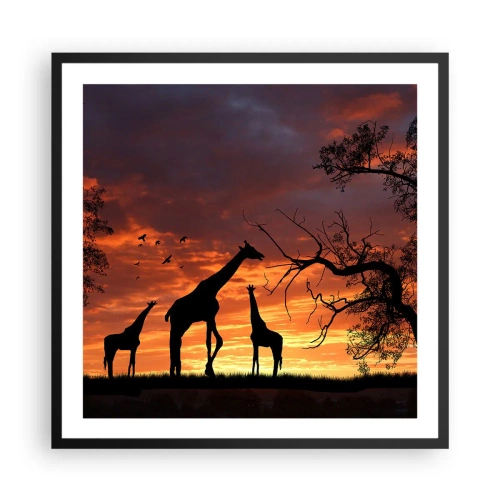 Plagát v čiernom ráme - Malá večera v kruhu najbližších - 60x60 cm