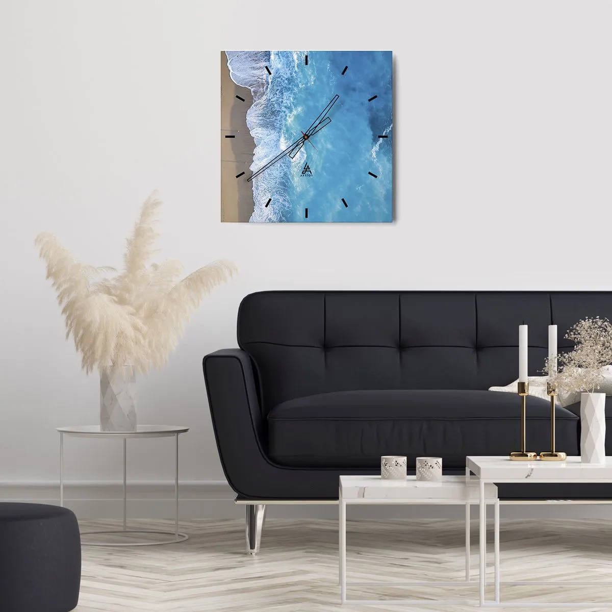 Nástenné hodiny - Sila modrej - 30x30 cm