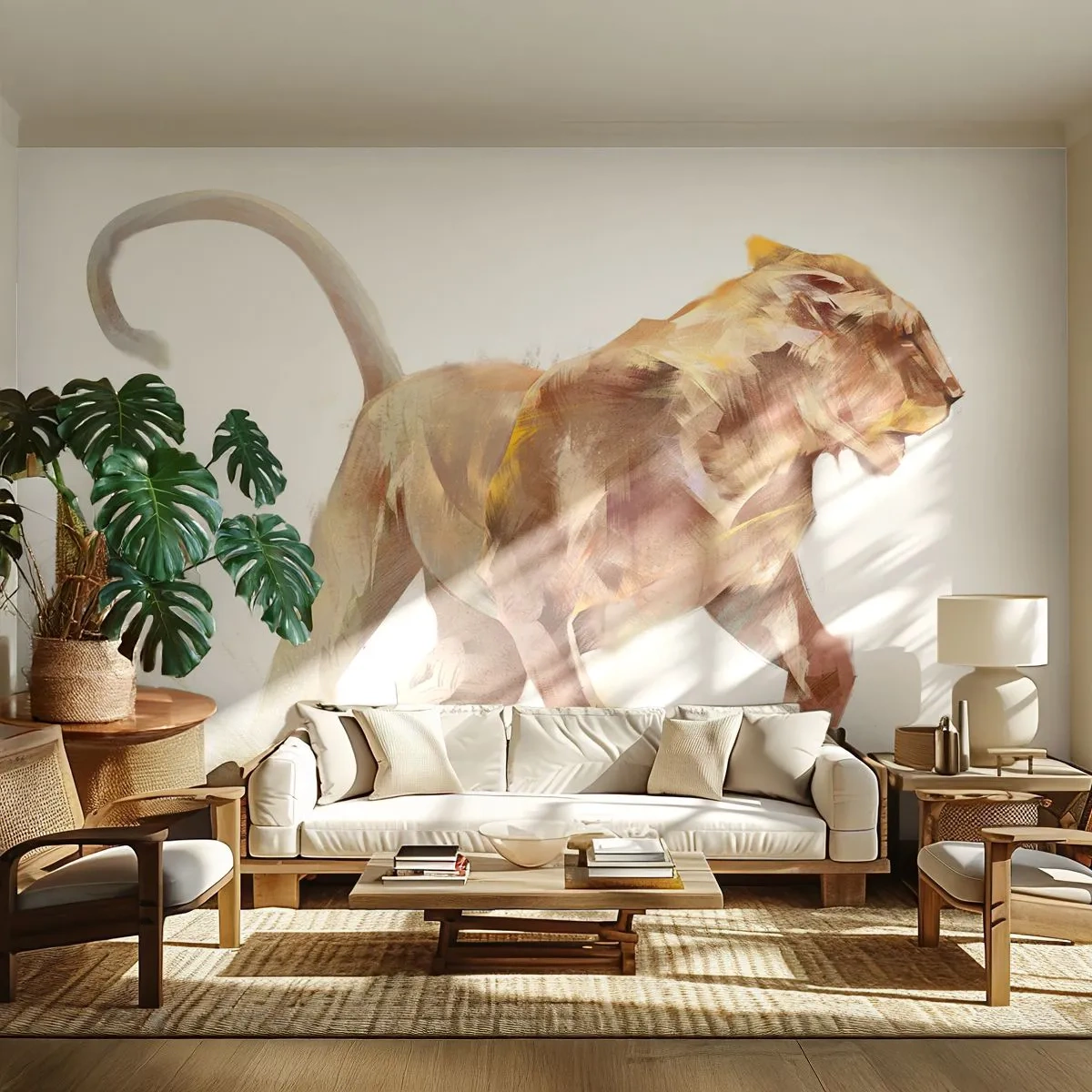 Fototapeta Standard Eco - Divoká elegancia - Zvieratá, Lev, Abstrakcia - 200x140 cm