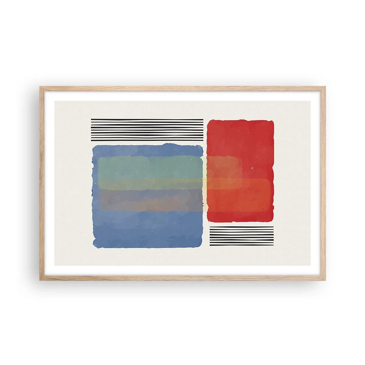 Plagát v ráme zo svetlého duba - Duch a písmeno geometrie - 91x61 cm