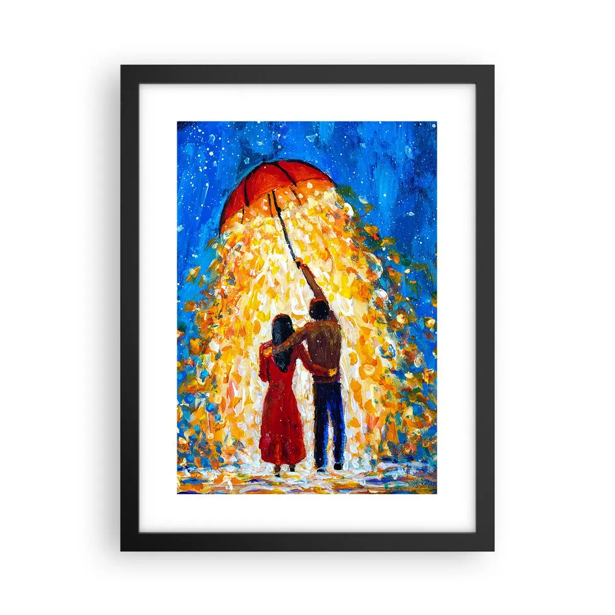 Plagát v čiernom ráme - Mágia daždivého večera? - 30x40 cm