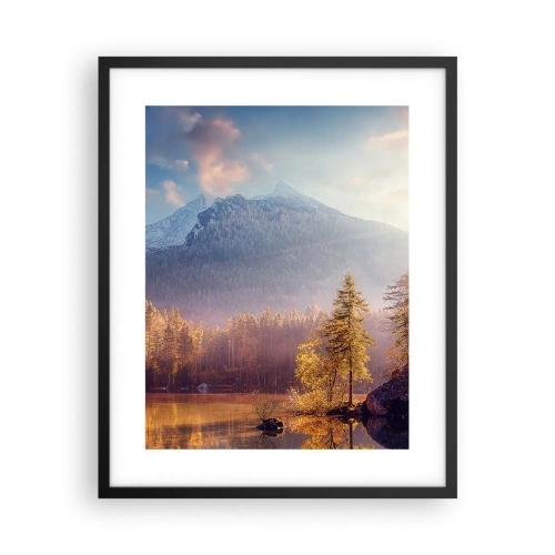 Plagát v čiernom ráme - V horách a údoliach - 40x50 cm